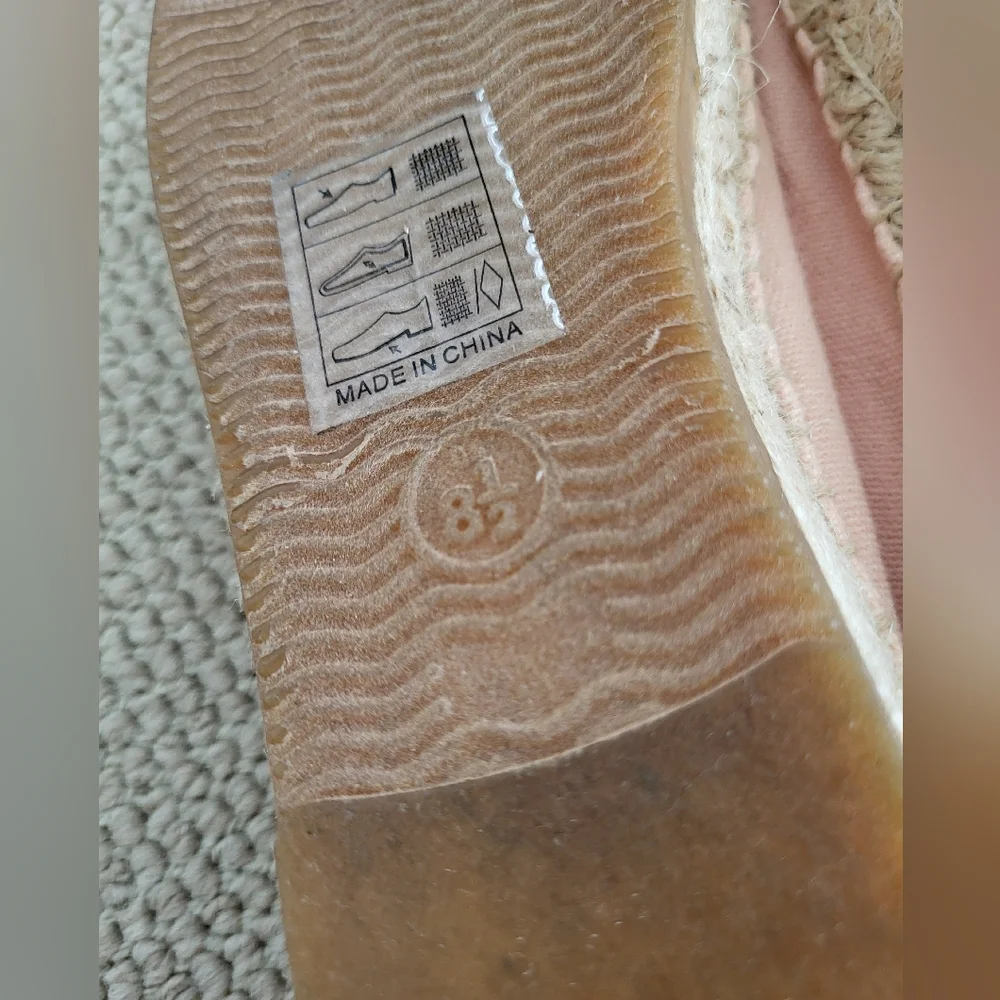 Soludos Pink Canvas Slip-On Espadrilles with Script Detail